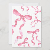 Kinderdusche Rosa Bow Einladung (Rückseite)