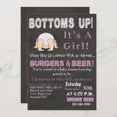 Kinderdusche (Rosa) Einladung (Vorne/Hinten)