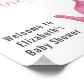Kinderdusche Rosa Teekanne und Blume Willkommen Poster (Ecke)