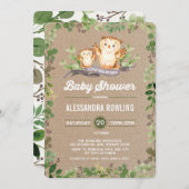 Kinderdusche Rustikale Waldlandschaft Einladung (Vorne/Hinten)