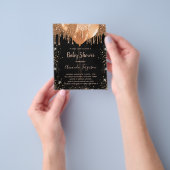 Kinderdusche, schwarzer Glitzer Flyer (Gruppe)