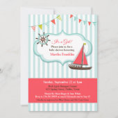 Kinderdusche Segelboot Einladung (Vorderseite)