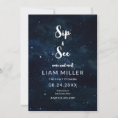 Kinderdusche, Starry Night Minimalistisch Einladung (Vorderseite)