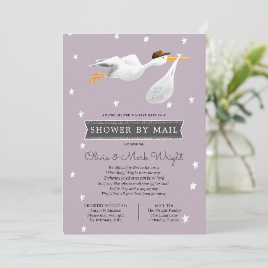 Kinderdusche über lange Entfernung per Post Einladung (Stehend Vorderseite)