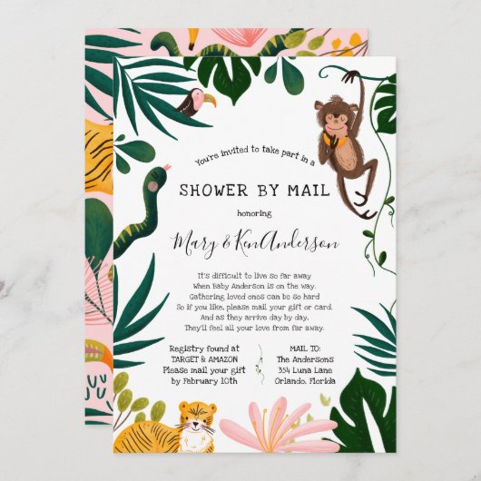 Kinderdusche über lange Entfernung per Post Einladung (Vorne/Hinten)