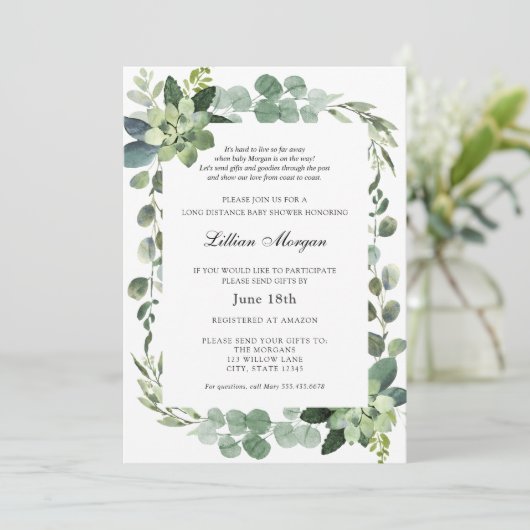 Kinderdusche über lange Entfernung per Post Einladung (Stehend Vorderseite)