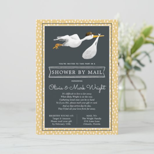 Kinderdusche über lange Entfernung per Post Einladung (Stehend Vorderseite)