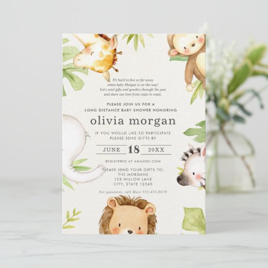 Kinderdusche über lange Entfernung per Post Einladung (Stehend Vorderseite)