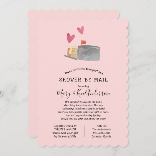 Kinderdusche über lange Entfernung per Post Einladung (Vorne/Hinten)