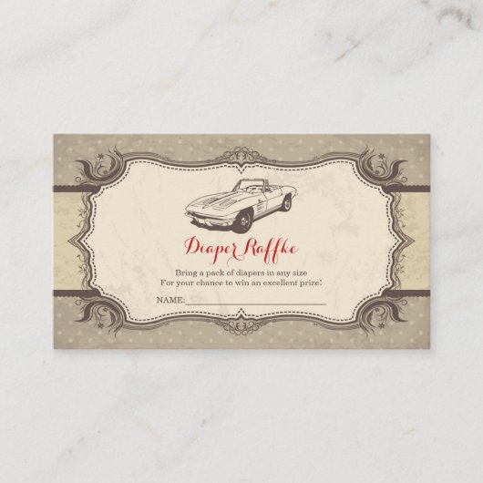 Kinderdusche Vintag Retro-Windeln Begleitkarte (Vorderseite)