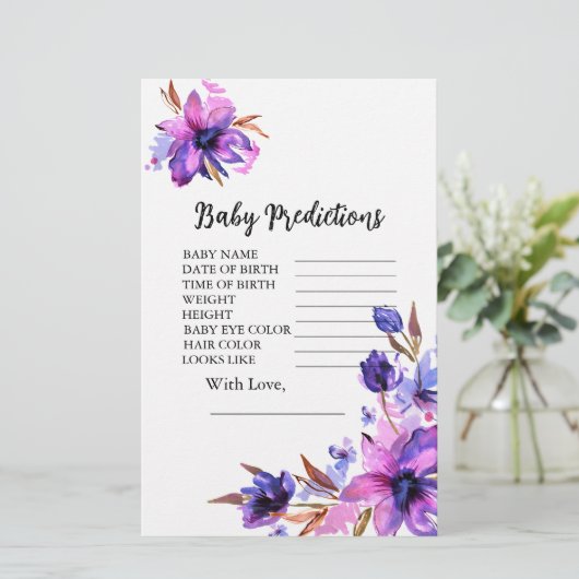 Kinderdusche Vorhersage Lila rosa Lavendel Blume (Stehend Vorderseite)