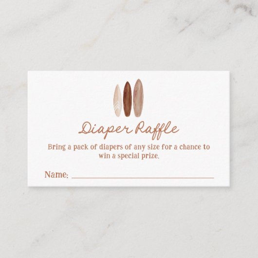 Kinderdusche-Windeln-Spiel-Ticket Begleitkarte (Vorderseite)