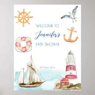 Kinderdusche zum Segeln auf dem Meer Poster
