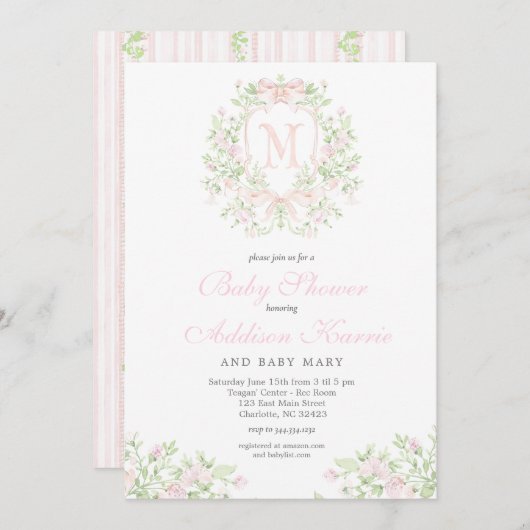 Kinderdusche zum Wappen Einladung (Vorne/Hinten)