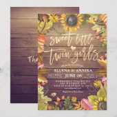 Kinderduscheinladungen Süße kleine Zwillingsmädche Einladung (Vorne/Hinten)