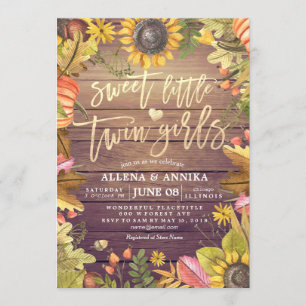 Kinderduscheinladungen Süße kleine Zwillingsmädche Einladung