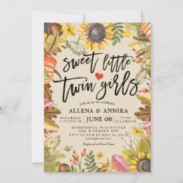 Kinderduscheinladungen Süße kleine Zwillingsmädche Einladung