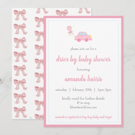 Kinderduschmaschine Einladung (Vorne/Hinten)