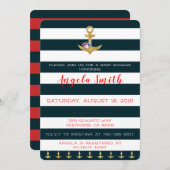 Kinderduschschenanker für das Thema "Nautic Theme" Einladung (Vorne/Hinten)