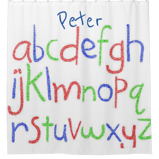 Kinderduschvorhang Alphabet Duschvorhang (Vorderseite)