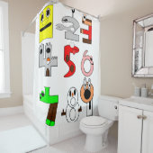 Kinderduschvorhang in Weiß spielen Duschvorhang (Beispiel)