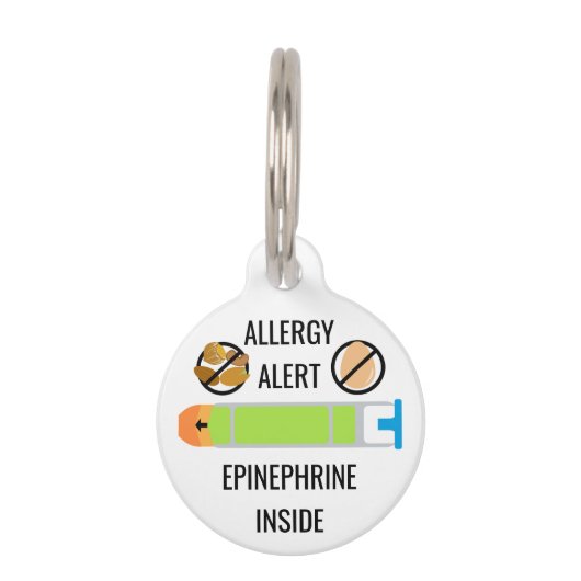 Kinderei-Baum-Nuss-Allergie-Alarm-Adrenalin nach Tiernamensmarke (Vorderseite)