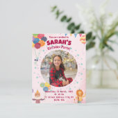 Kindereinladung Geburtstagsparty (Mädchen) Einladung (Stehend Vorderseite)