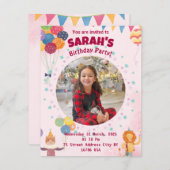 Kindereinladung Geburtstagsparty (Mädchen) Einladung (Vorne/Hinten)