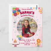 Kindereinladung Geburtstagsparty (Mädchen) Postkarte (Vorne/Hinten)