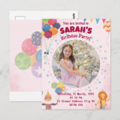 Kindereinladung Geburtstagsparty (Mädchen) Postkarte (Vorne/Hinten)