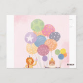 Kindereinladung Geburtstagsparty (Mädchen) Postkarte (Rückseite)