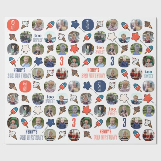 Kindereis jeden Alters, jedes Foto Geschenkpapier (Flach)