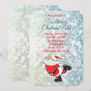 Kindereis Skaten Weihnachtsfest Party Einladung