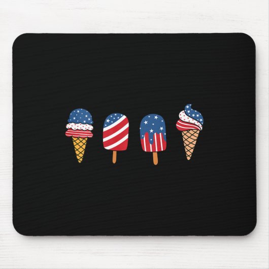 Kindereiscreme 4. Juli Cooles Dessert Patriotic Mousepad (Vorne)