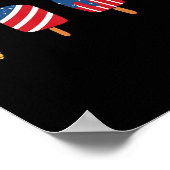 Kindereiscreme 4. Juli Cooles Dessert Patriotic Poster (Ecke)