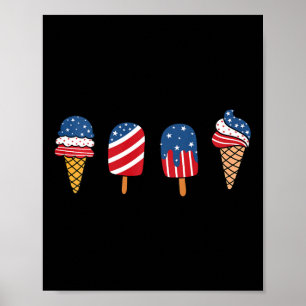 Kindereiscreme 4. Juli Cooles Dessert Patriotic Poster