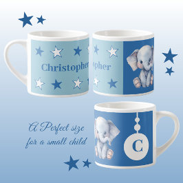 Kinderelefant Tasse personalisierter Name blau