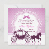 Kinderella Princess Horse Carriage Baby Dusche Einladung (Vorderseite)