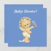 Kinderengel mit Schmetterling - Baby Shover Einlad Einladung (Vorne/Hinten)