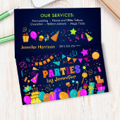 Kinderereignisplaner - farbenfroher whimsischer Ca Visitenkarte