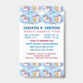 Kindererkennung für Girly Unicorn Custom Foto Ausweis (Back)