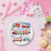 Kinderfahrrad mit dem Auto Pappteller (Party)