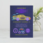 Kinderfahrten bei Geburtstagsparty Einladung (Stehend Vorderseite)