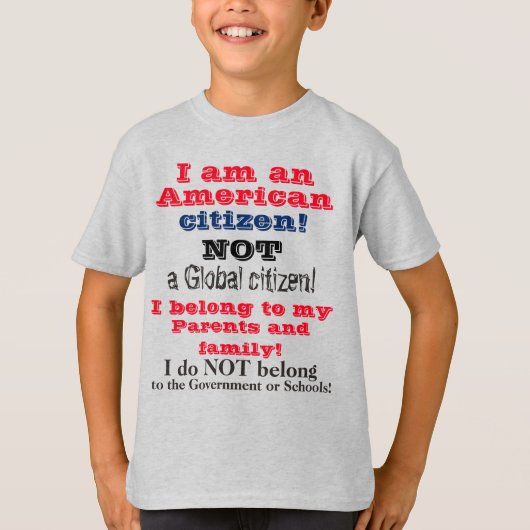 Kinderfamilie Amerikanischer Bürger Liebe T-Shirt (Vorderseite)
