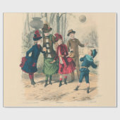 Kinderfamilie Antikes Viktorianisches Kind Geschenkpapier (Flach)