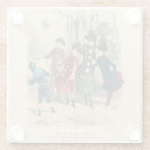 Kinderfamilie Antikes Viktorianisches Kind Glasuntersetzer (Rückseite)