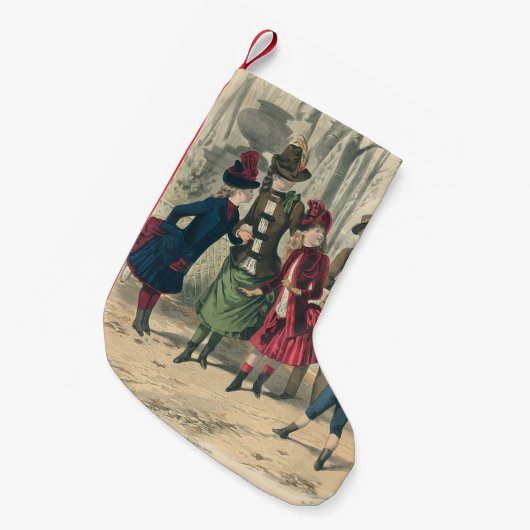 Kinderfamilie Antikes Viktorianisches Kind Kleiner Weihnachtsstrumpf (Vorderansicht (hängend))