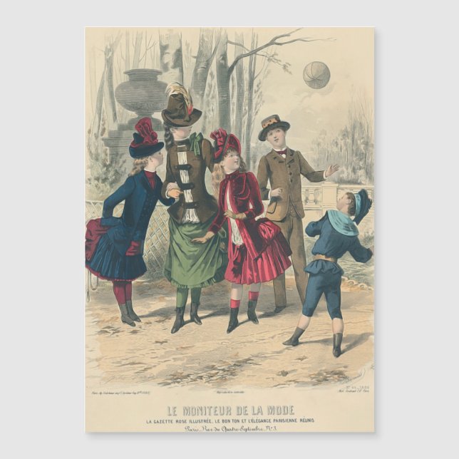 Kinderfamilie Antikes Viktorianisches Kind Magnetkarte (Vorderseite)