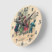 Kinderfamilie Antikes Viktorianisches Kind Runde Wanduhr (Winkel)