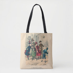 Kinderfamilie Antikes Viktorianisches Kind Tasche